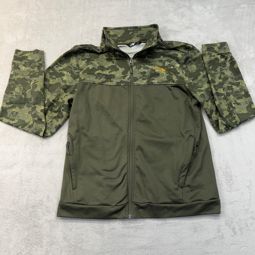 The North Face Jacket Men's Medium Track Green Camo Full Zip 100‎ Cinder Novelty